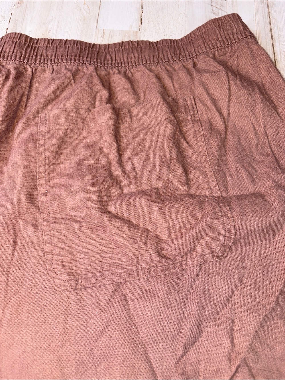 Old Navy Linen Brown Strawstring-Elastic-Waist Causal Shorts Plus Size 4X - Picture 13 of 15